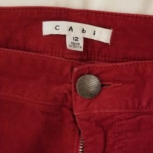 CABI red tiny corduroy sz 12